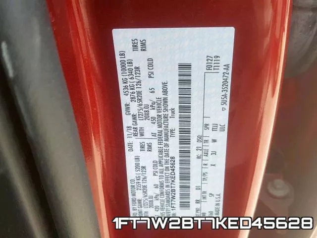 1FT7W2BT7KED45628 фото 2