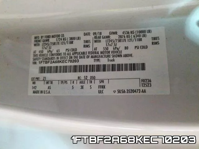 1FTBF2A68KEC70203 фото 2