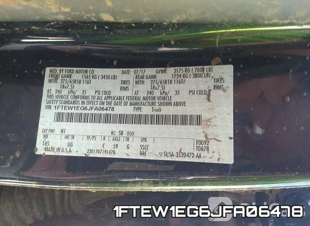 1FTEW1EG6JFA06478 фото 10