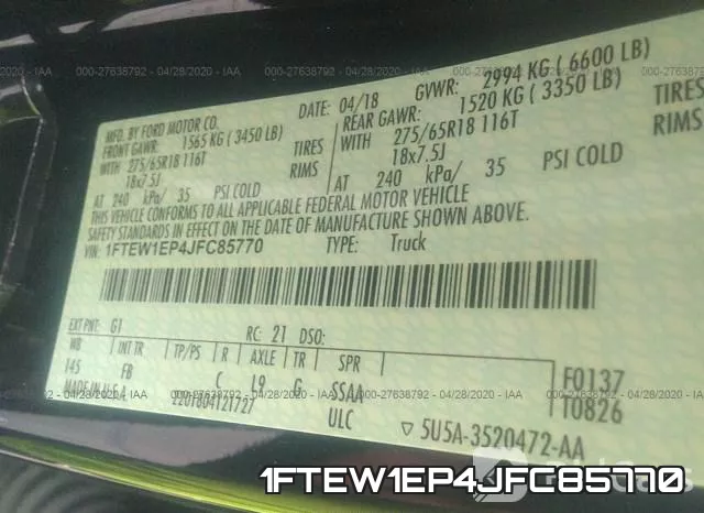 1FTEW1EP4JFC85770 фото 10