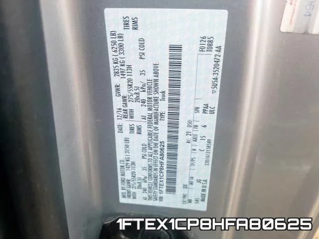 1FTEX1CP8HFA80625 фото 2