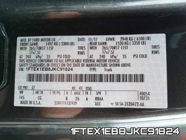 1FTEX1EB8JKC91824 фото 2