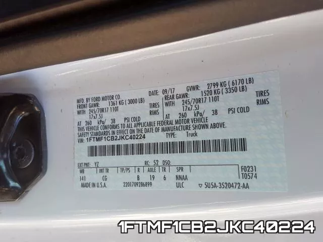 1FTMF1CB2JKC40224 фото 2