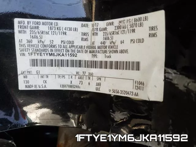 1FTYE1YM6JKA11592 фото 2
