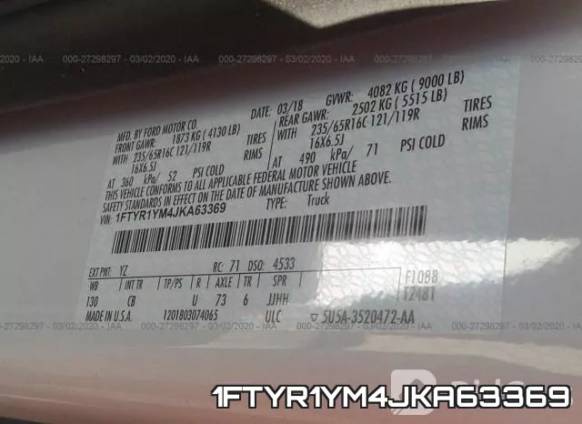 1FTYR1YM4JKA63369 фото 10