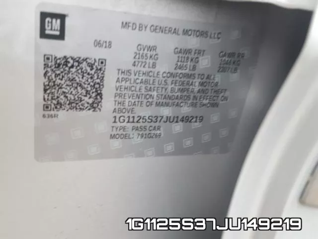 1G1125S37JU149219 фото 2
