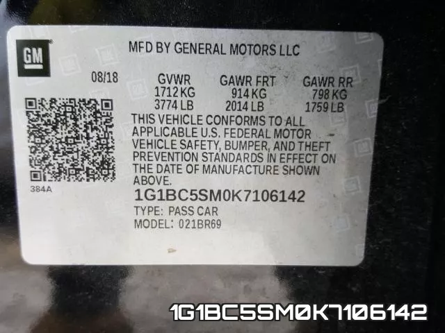 1G1BC5SM0K7106142 фото 2