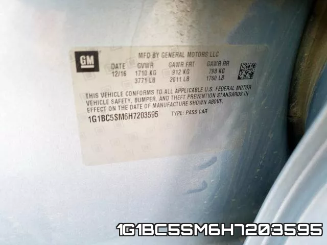 1G1BC5SM6H7203595 фото 2