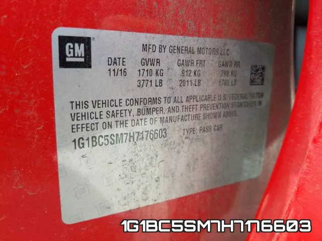 1G1BC5SM7H7176603 фото 2