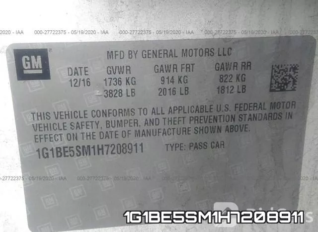 1G1BE5SM1H7208911 фото 10