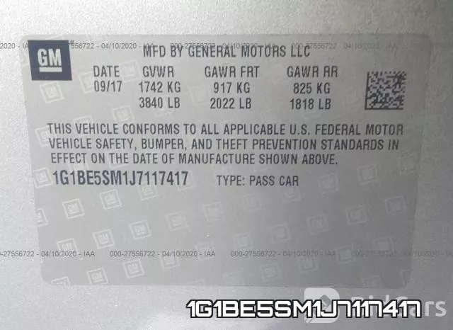 1G1BE5SM1J7117417 фото 10