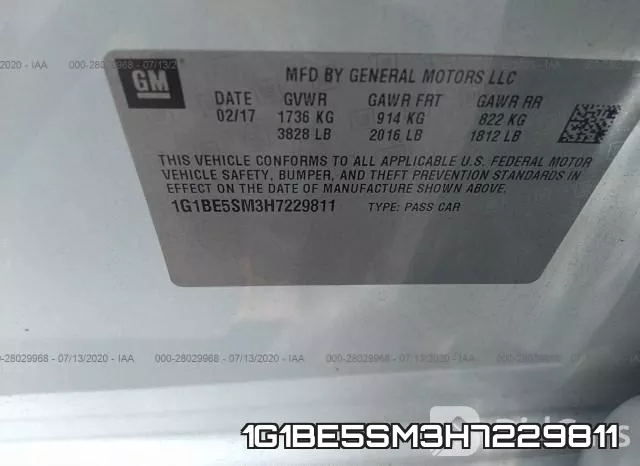 1G1BE5SM3H7229811 фото 10