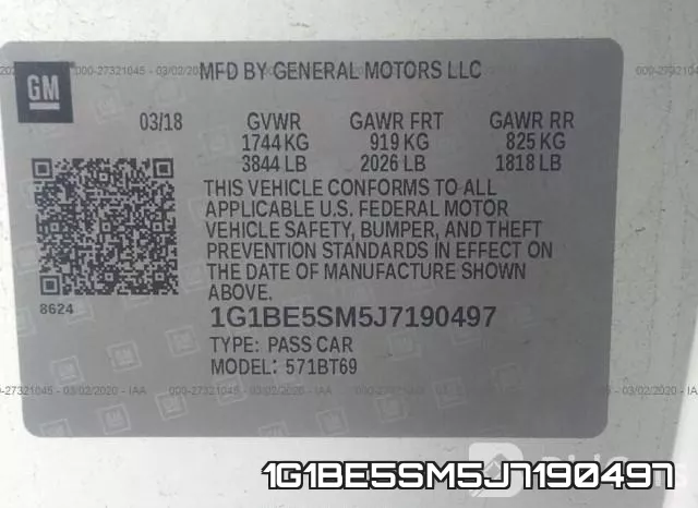 1G1BE5SM5J7190497 фото 10