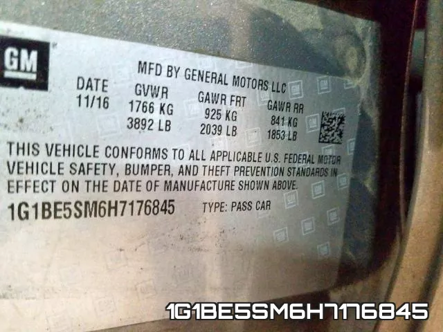 1G1BE5SM6H7176845 фото 2