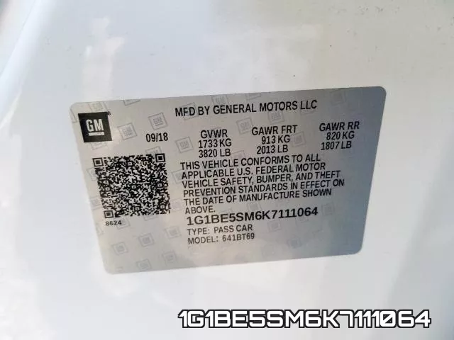 1G1BE5SM6K7111064 фото 2