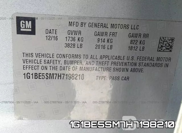 1G1BE5SM7H7198210 фото 10