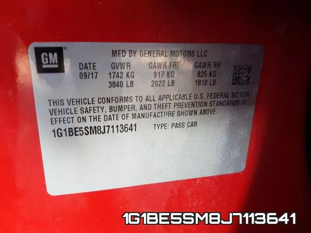 1G1BE5SM8J7113641 фото 2