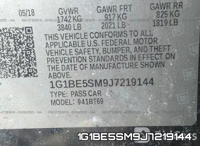 1G1BE5SM9J7219144 фото 10