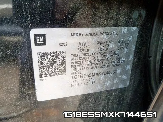 1G1BE5SMXK7144651 фото 2