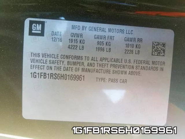 1G1FB1RS6H0169961 фото 2