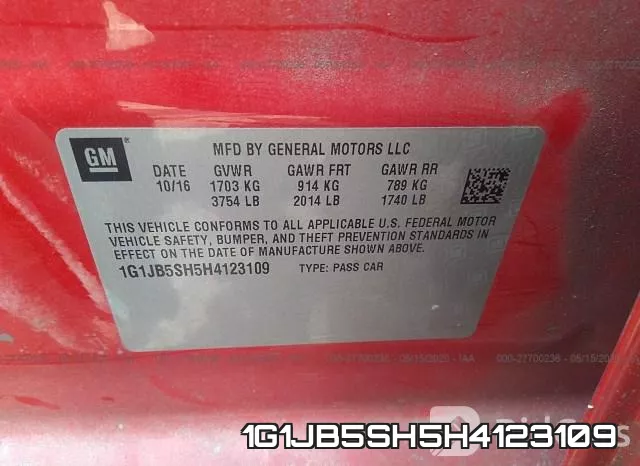 1G1JB5SH5H4123109 фото 10