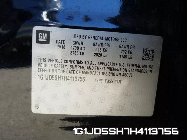 1G1JD5SH7H4113756 фото 2