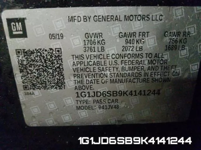 1G1JD6SB9K4141244 фото 2