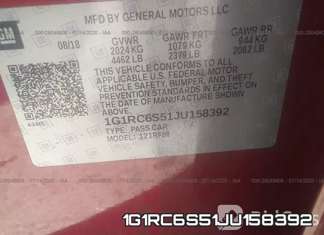 1G1RC6S51JU158392 фото 10