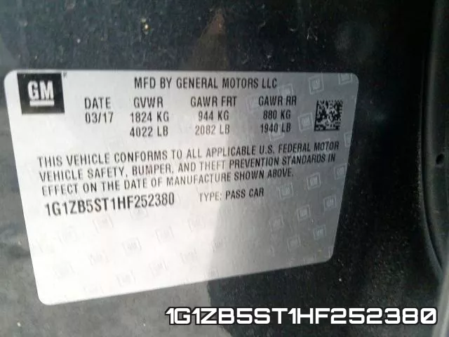 1G1ZB5ST1HF252380 фото 2