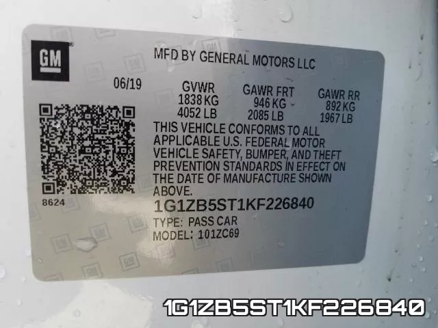 1G1ZB5ST1KF226840 фото 2