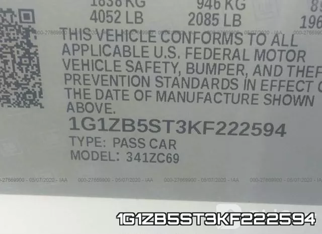 1G1ZB5ST3KF222594 фото 10
