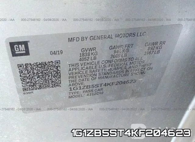 1G1ZB5ST4KF204623 фото 10