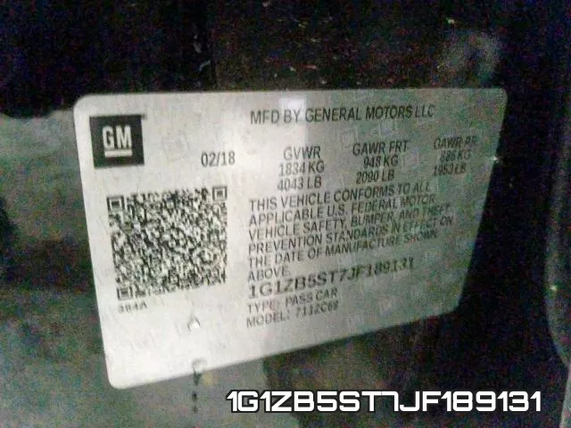 1G1ZB5ST7JF189131 фото 2
