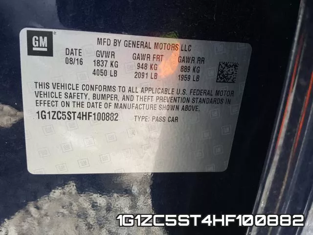 1G1ZC5ST4HF100882 фото 2