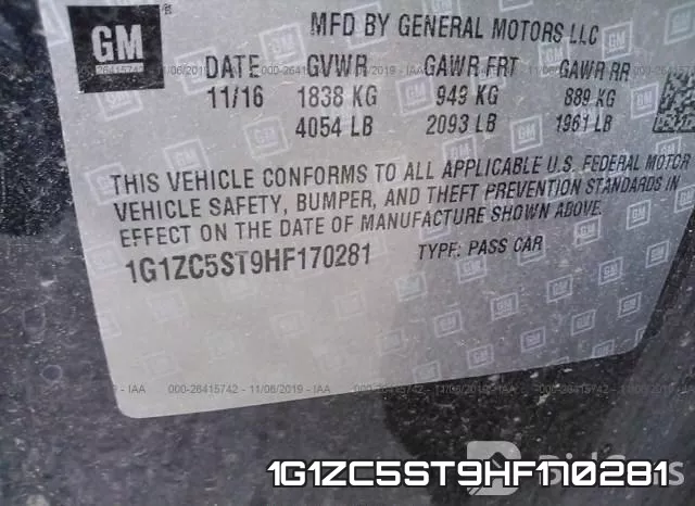 1G1ZC5ST9HF170281 фото 10