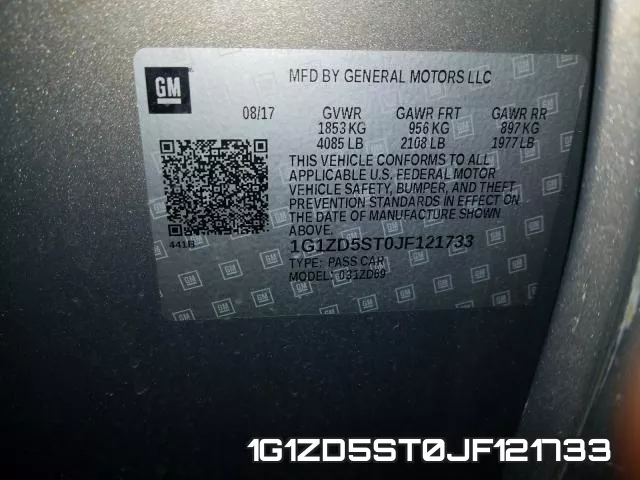 1G1ZD5ST0JF121733 фото 2
