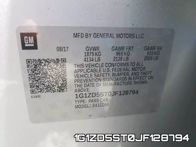 1G1ZD5ST0JF128794 фото 2