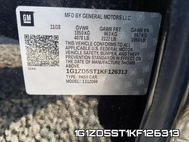 1G1ZD5ST1KF126313 фото 2