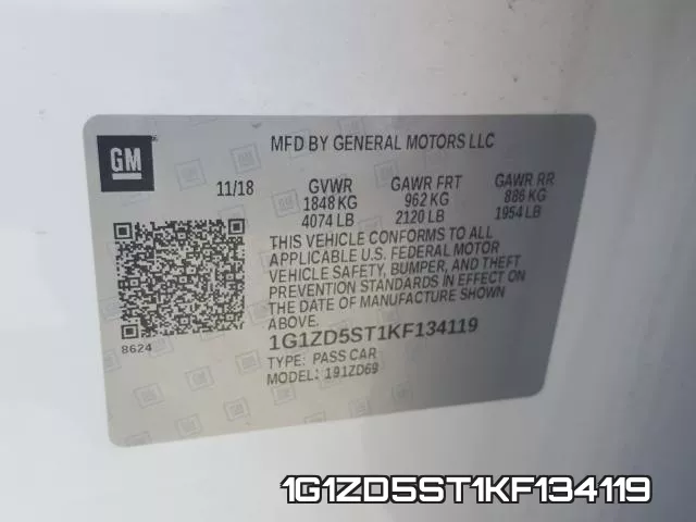 1G1ZD5ST1KF134119 фото 2