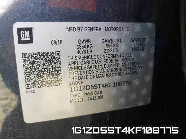1G1ZD5ST4KF108775 фото 2