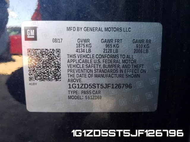 1G1ZD5ST5JF126796 фото 2