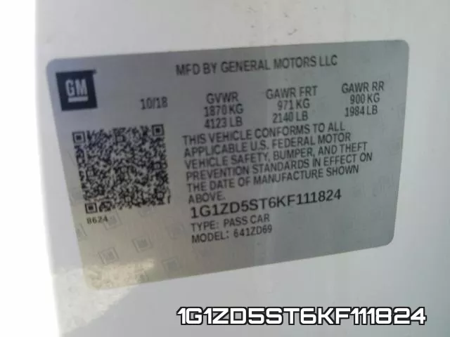 1G1ZD5ST6KF111824 фото 2