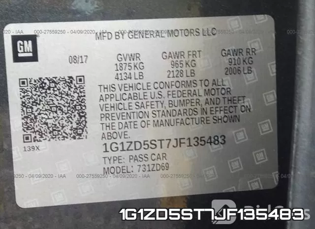 1G1ZD5ST7JF135483 фото 10