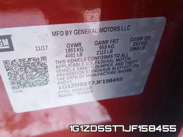 1G1ZD5ST7JF158455 фото 2