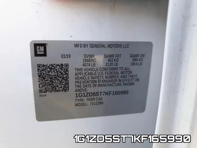 1G1ZD5ST7KF165990 фото 2