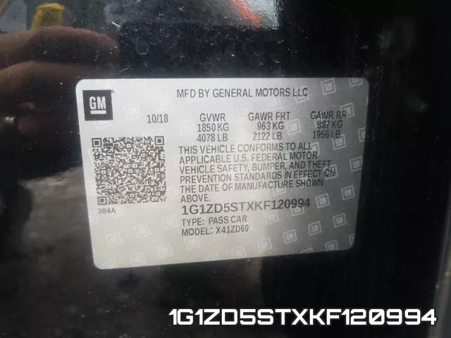 1G1ZD5STXKF120994 фото 2