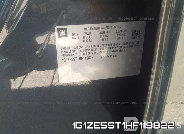 1G1ZE5ST1HF119822 фото 10