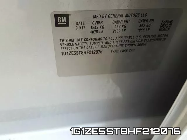 1G1ZE5ST8HF212076 фото 2