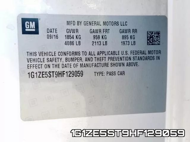 1G1ZE5ST9HF129059 фото 2
