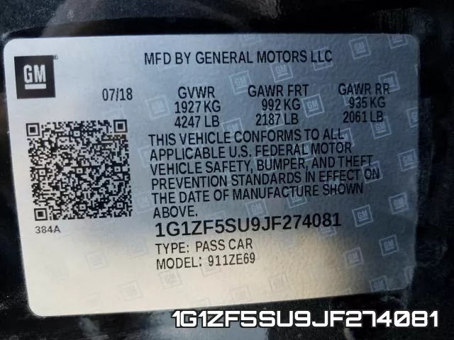 1G1ZF5SU9JF274081 фото 2